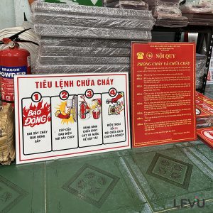 Bộ bảng tôn tiêu lệnh chữa cháy + nội quy pccc 2 tấm giá rẻ