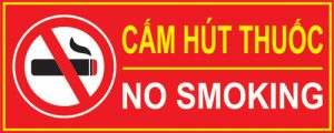 bảng cấm hút thuốc mica