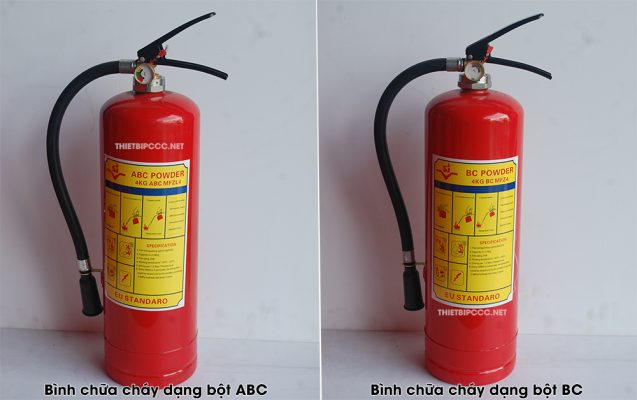 So sánh bình chữa cháy bột BC và bột ABC khác nhau như thế nào?