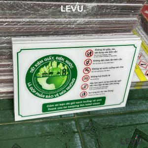 Biển báo giữ vệ sinh chung trong nhà vệ sinh