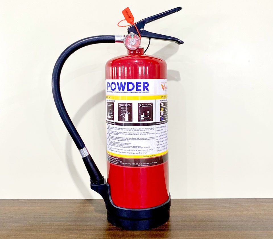 Bình chữa cháy bột ABC 3kg V3P chính hãng Vinafoam Việt Nam