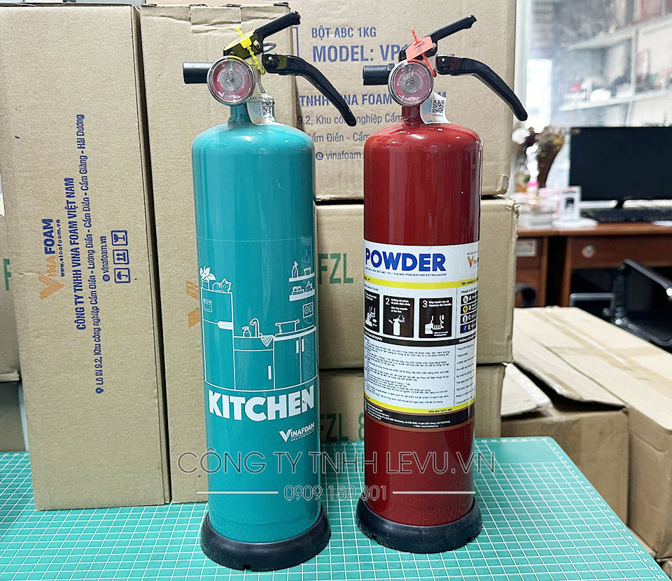 Bình chữa cháy mini 1kg bột ABC V1P cho xe ô tô