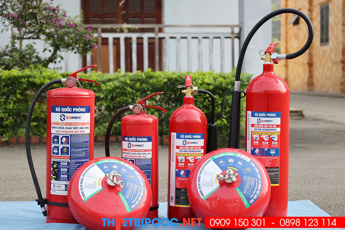 Mẫu bình chữa cháy cầm tay thương hiệu 83Mec tại thiết bị pccc Levu