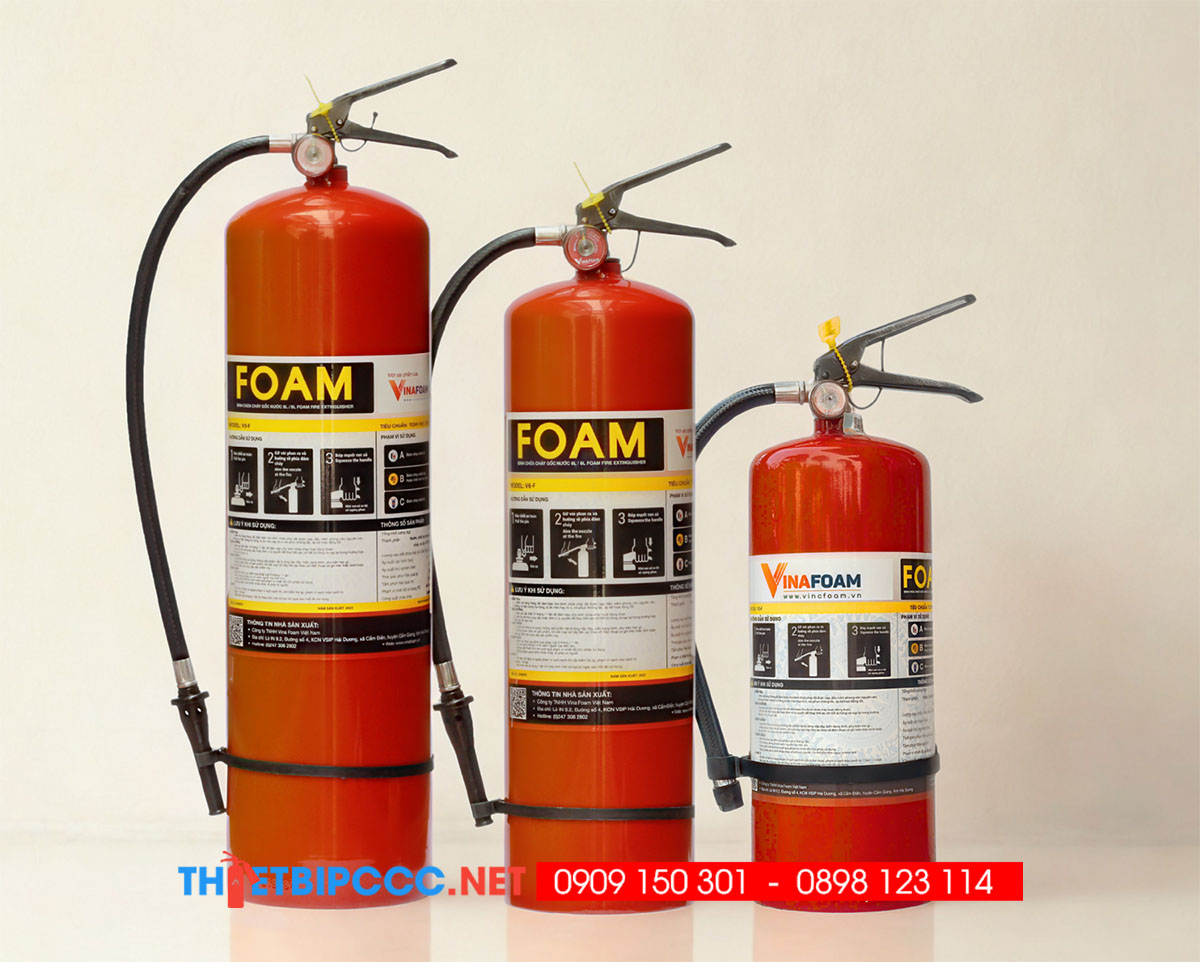 Bình chữa cháy bọt foam Vinafoam chính hãng tại thiết bị pccc Levu