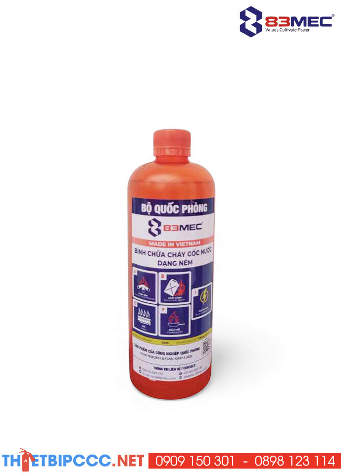 Bình chữa cháy dạng ném gốc nước 600ml 83Mec