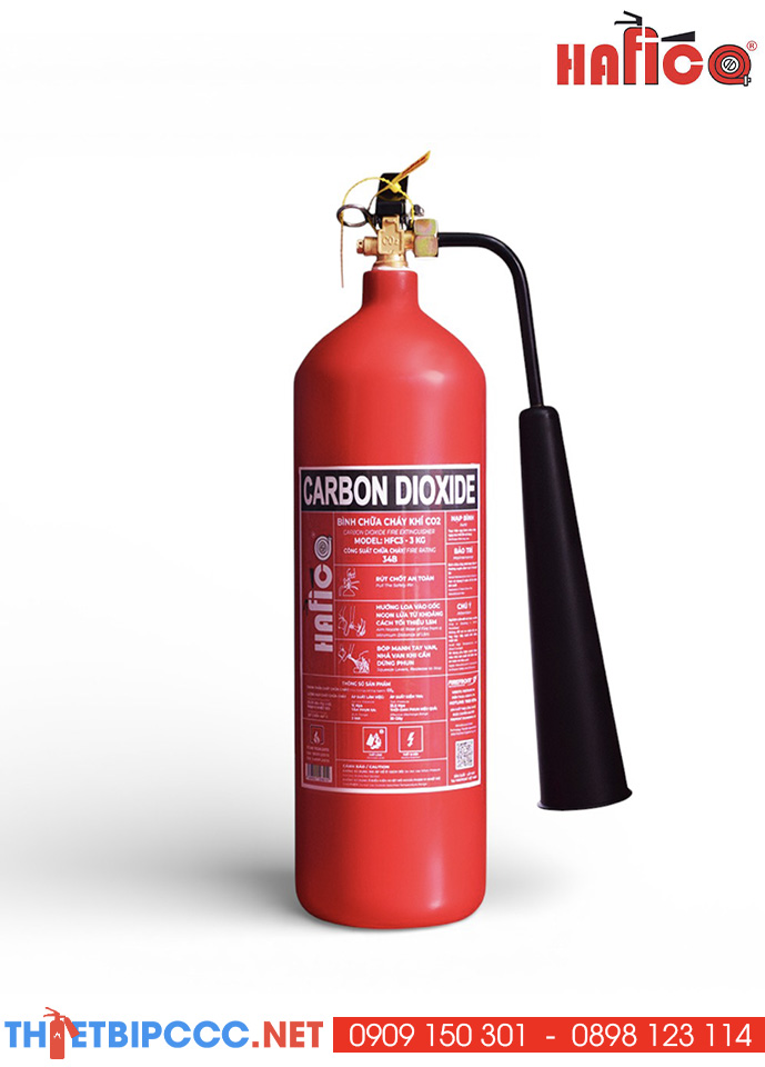 Bình chữa cháy khí CO2 3kg HFC3 Hafico