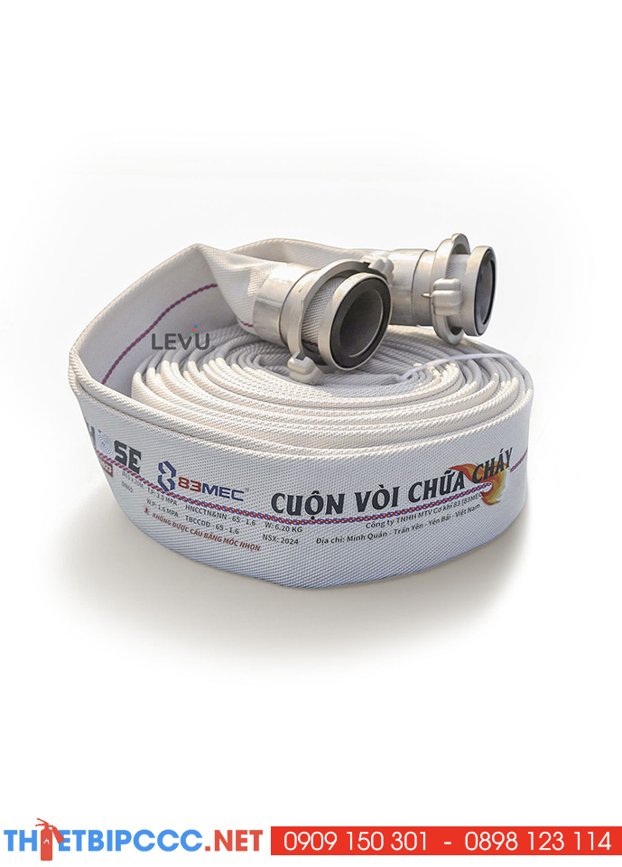 Cuộn vòi chữa cháy DN65 20m 16bar 83Mec CV65-20/16