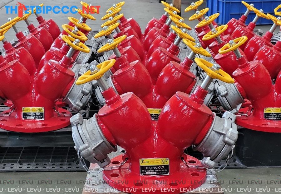 Đầu trụ chữa cháy đôi 2 cửa van D65 83Mec