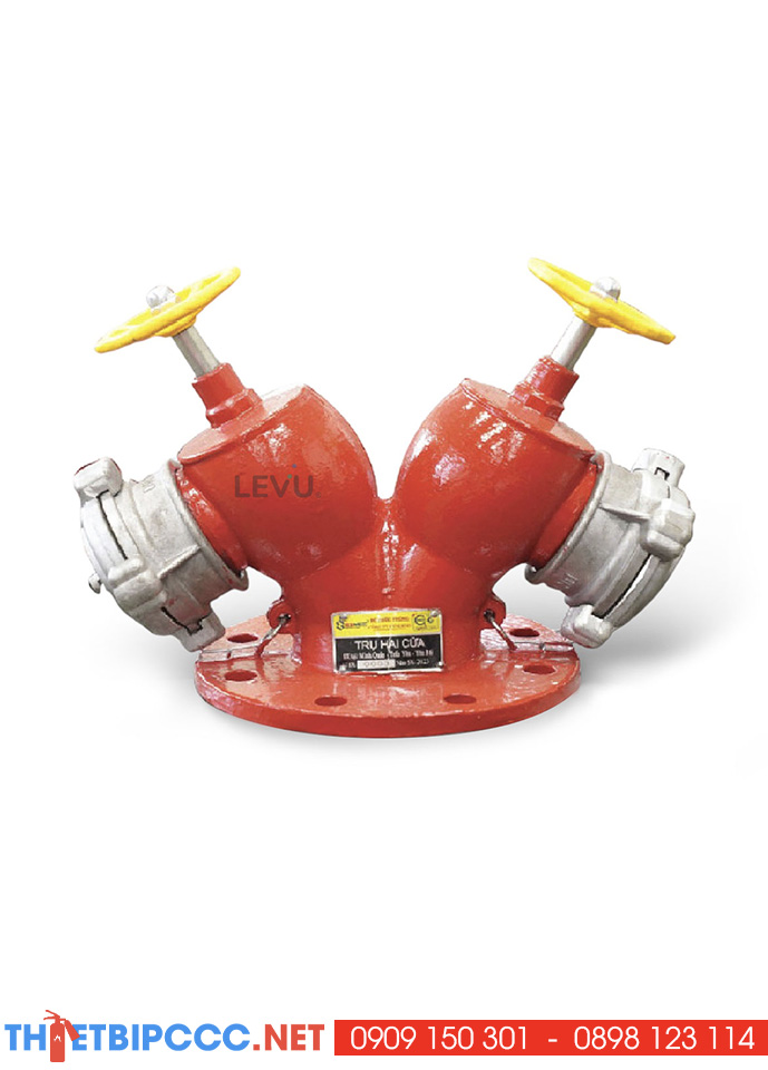 Đầu trụ chữa cháy đôi 2 cửa van D65 83Mec