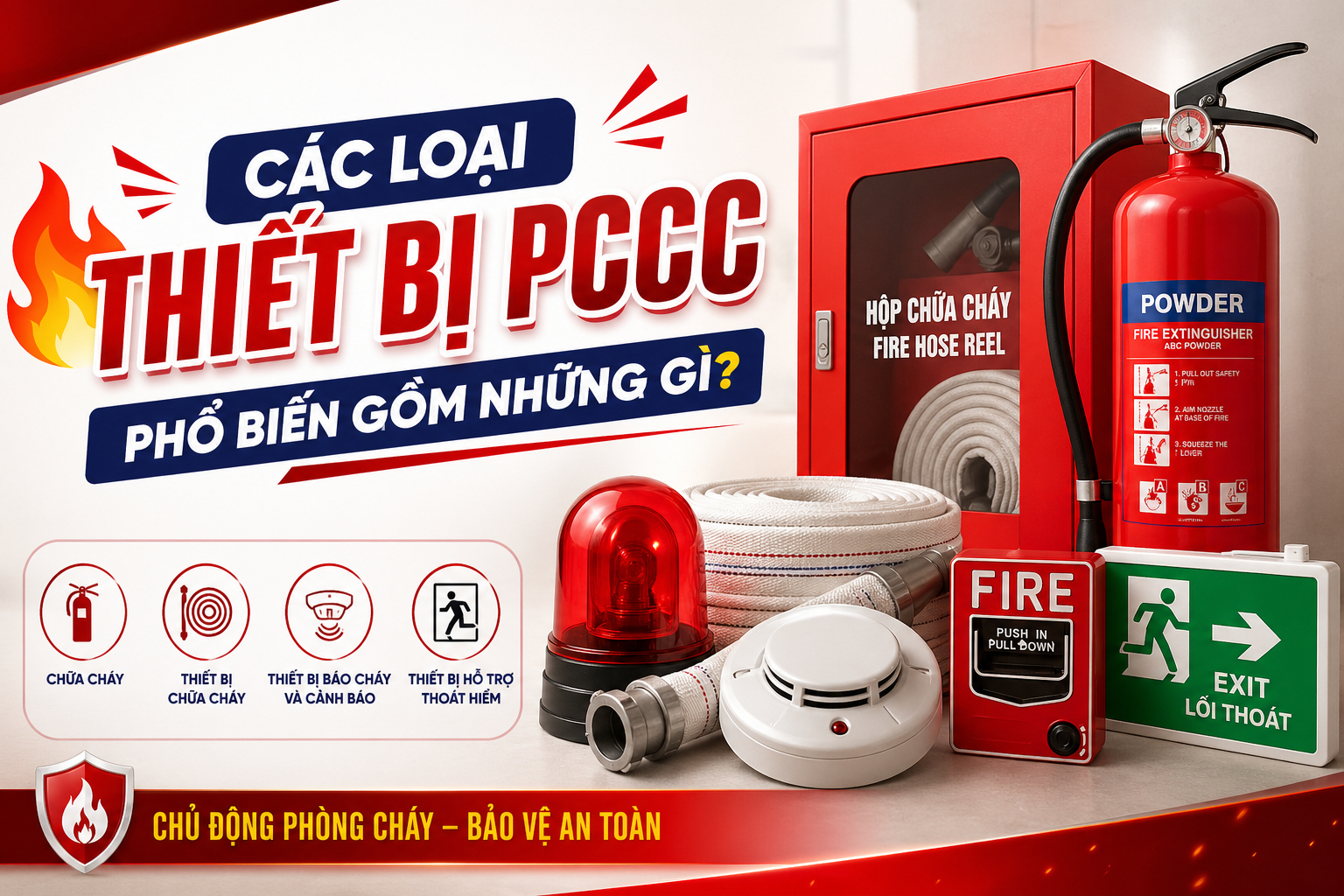Các loại thiết bị PCCC phổ biến gồm những gì?
