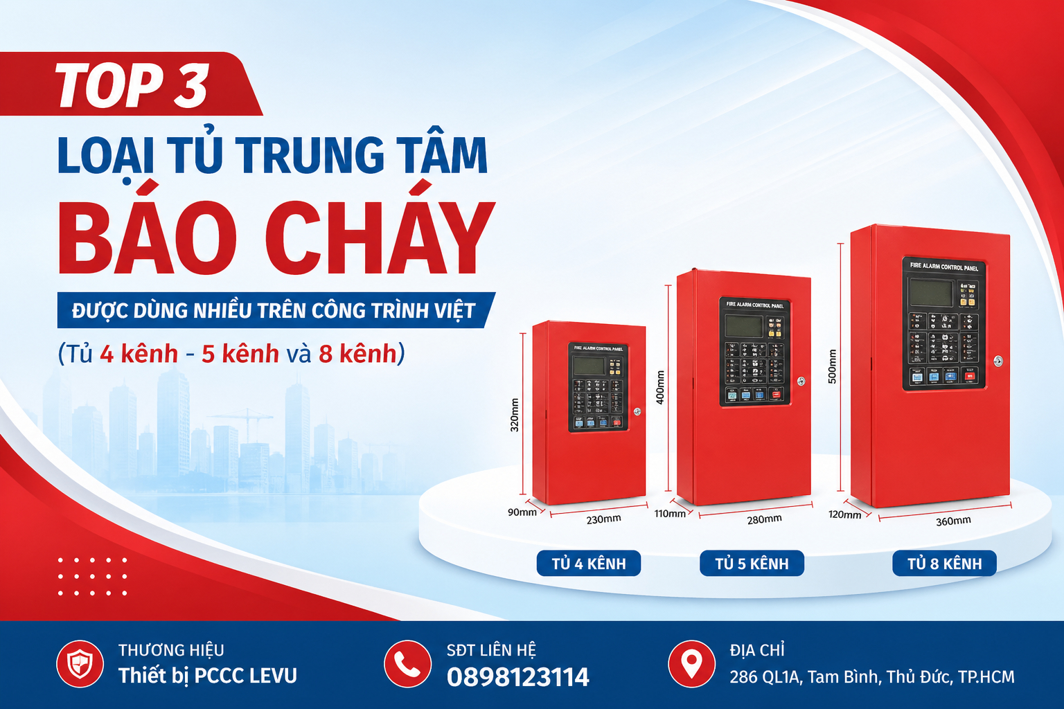 Top 3 loại tủ trung tâm báo cháy được dùng nhiều trên công trình Việt