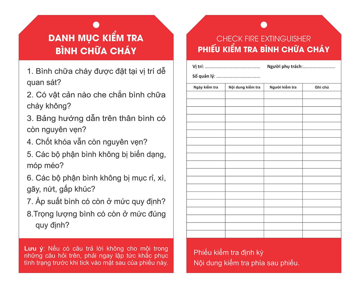 biểu mẫu kiểm tra thiết bị pccc