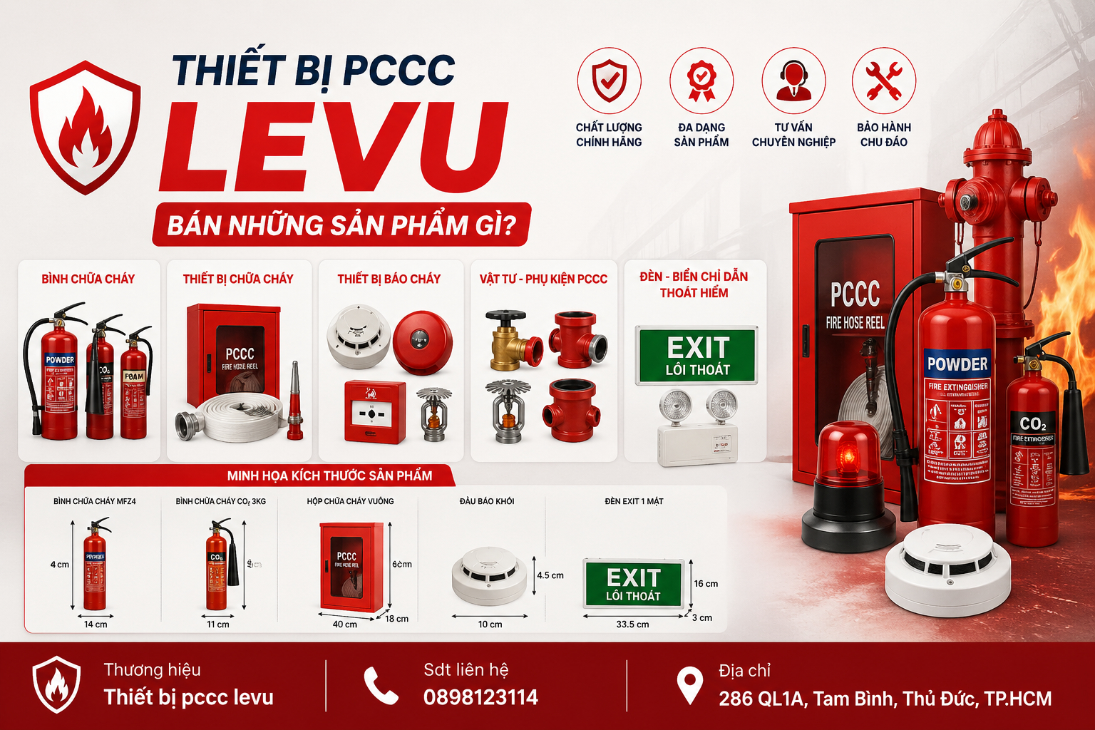 Thiết bị PCCC LEVU bán những sản phẩm gì?