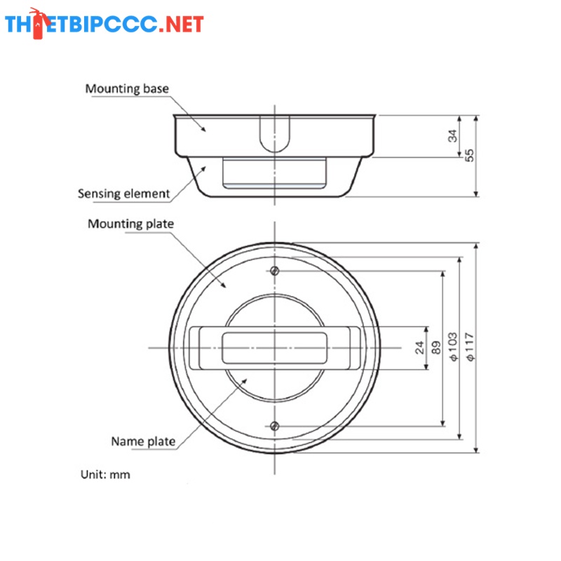 Đầu báo nhiệt cố định 60 độ loại chống nước Hochiki W27021-6-1-060