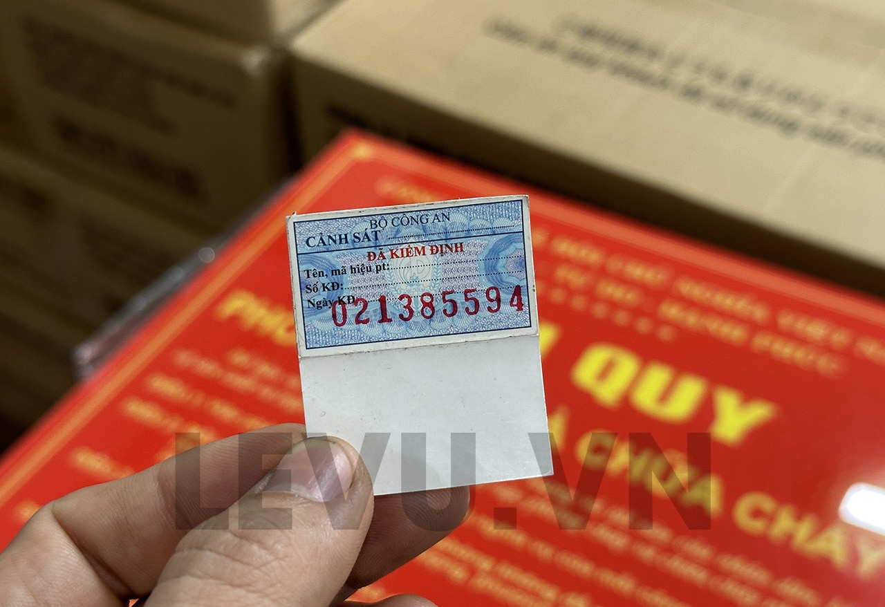 Mẫu tem kiểm định bình chữa cháy Bộ Công An