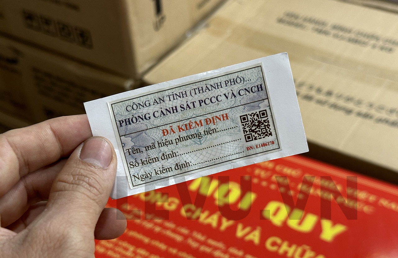 Tem kiểm định bình chữa cháy mẫu cũ